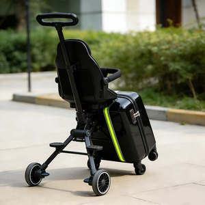 Valise à roulettes portable <span class=keywords><strong>2</strong></span>-<span class=keywords><strong>en</strong></span>-1 OEM Premium Sûre et Pratique, approuvée par les mamans, avec serrure TSA et siège enfant de 3 à 5 ans - Product Image 2