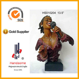 Estatuas de músico de Jazz de cantante de resina negra de 20 pulgadas, esculturas de poliresina Art Deco para decoración del hogar, regalos de Navidad, uso artesanal