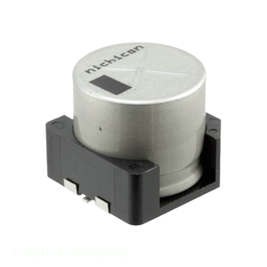 Condensateur SMD UUE1H471MNS1MS 470 µF 20 % 50 V à montage en surface, canal fabricant, aluminium, 470 µF - Product Image 1