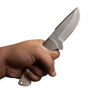 Couteau de chasse et de camping à lame fixe en acier inoxydable avec manche en os, outil de survie DIY, design à pointe tombante - Product Image 5