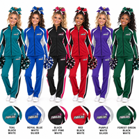 Ensemble d'échauffement personnalisé pour cheerleading : veste zippée intégrale et pantalon de jogging, uniforme d'équipe pour filles et femmes, tenue d'entraînement pour équipe de cheerleading