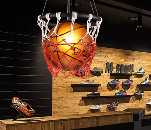 Nouveau design moderne lampe suspendue de basket-ball LED lampe pour enfants lampe en bois enfant personnalisé magasin de vêtements sur le thème du sport de gymnase - Product Image 4