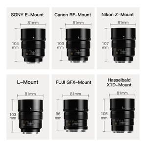 Ttartisan เลนส์กล้องคุณภาพสูง90มม. F/1.25 FUJI GFX สำหรับ SONY E/Canon rf/<span class=keywords><strong>nikon</strong></span> <span class=keywords><strong>z</strong></span>/fuji g/hasselblad/l - Product Image 2