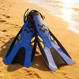 Junhai Swimming Fins Open Heel Adjustable Blue Silicone For Adults Diving Training Freestyle Swim Equipment - Product Image 4