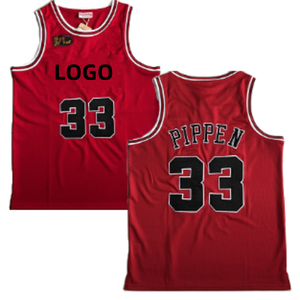 Bull n. 33 Pippen dello stesso stile maglia da basket tuta UV protezione da allenamento ad asciugatura rapida attrezzature sportive per palestra taglie forti stampate - Product Image 1