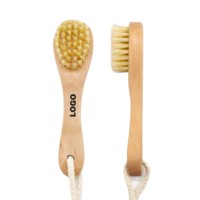 Brosse corporelle portable mini à long manche en fibres de sisal naturelles, brosse de douche exfoliante multi-usage avec corde de suspension