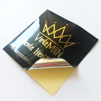 Autocollants en vinyle adhésifs métalliques dorés brillants découpés sur mesure, imperméables, pour promotion et exposition avec logo personnalisé