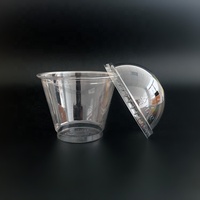 Gobelets à dessert jetables en plastique PET à paroi simple avec couvercles transparents pour les collations et les sauces maison à emporter