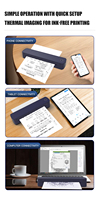 Imprimante thermique portable A4 sans encre, sans fil, pour documents PDF, autocollants de tatouage