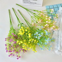 Grosir Dari Pabrik: Bunga Gypsophila Karet Lunak 5 Cabang, Bunga Buatan untuk Dekorasi Ruang Tamu & Liburan