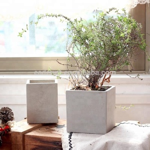 Obral besar Pot semen persegi abu-abu dekorasi taman ruang tamu luar ruangan dalam ruangan untuk penggunaan balkon rumah menampilkan Pot bunga sukulen - Product Image 3