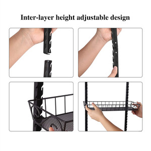 Grande capacità 9 strati in metallo <span class=keywords><strong>da</strong></span> <span class=keywords><strong>parete</strong></span> cucina porta spezie Rack portaoggetti per ampolla - Product Image 6