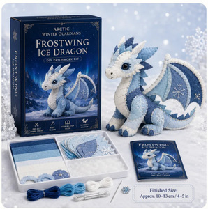 Kit de patchwork DIY Renard des neiges Gardeurs d'hiver de l'Arctique, ensemble de couture artisanal fait main, kit DIY mignon, cadeau d'artisanat artistique pour les fêtes de Noël - Product Image 5