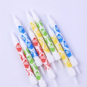 شمعة كيك كب كيك صغيرة مطبوعة بألوان الماكرون لتزيين حلويات كعكة عيد الميلاد - Product Image 3