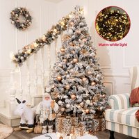 Premium Artificielle LED Blanc Chaud Lumières Neige Floqué PVC Personnalisé 6ft Maison Décoré Arbre De Noël