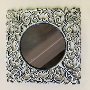 6 couleurs carré courtois robuste Vintage dentelle en détresse décor miroir bol de fruits plateau décoratif chargeur assiettes pour mariage - Product Image 3