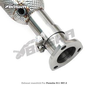 Collecteur d'échappement OEM Boska 3 en 1 pour Porsche 911 997/997.2 Carrera 3.6L/3.8L 2008-2011 SUS304 100/200/300 cellules avec catalyseur - Product Image 5