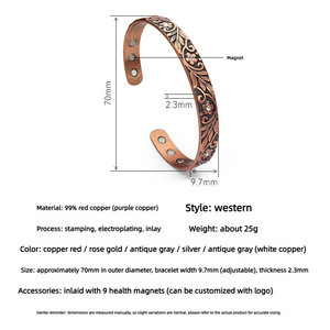 Popolare Bracciale Regolabile in Ottone a Forma di Fiore di Prugna, Impreziosito da Diamanti - Product Image 2