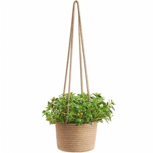 Juego de decoración de pared de bambú, cesta de fruta colgante de mimbre de yute, macetas extra grandes para plantas, cestas de flores de pesca - Product Image 4