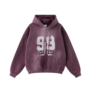 Logotipo personalizado French Terry Hoodie <span class=keywords><strong>Dgt</strong></span> Print Screen Print Sudaderas con capucha gráficas Acid Wash Vintage Wash Cropped Hoodie Hombres - Product Image 2