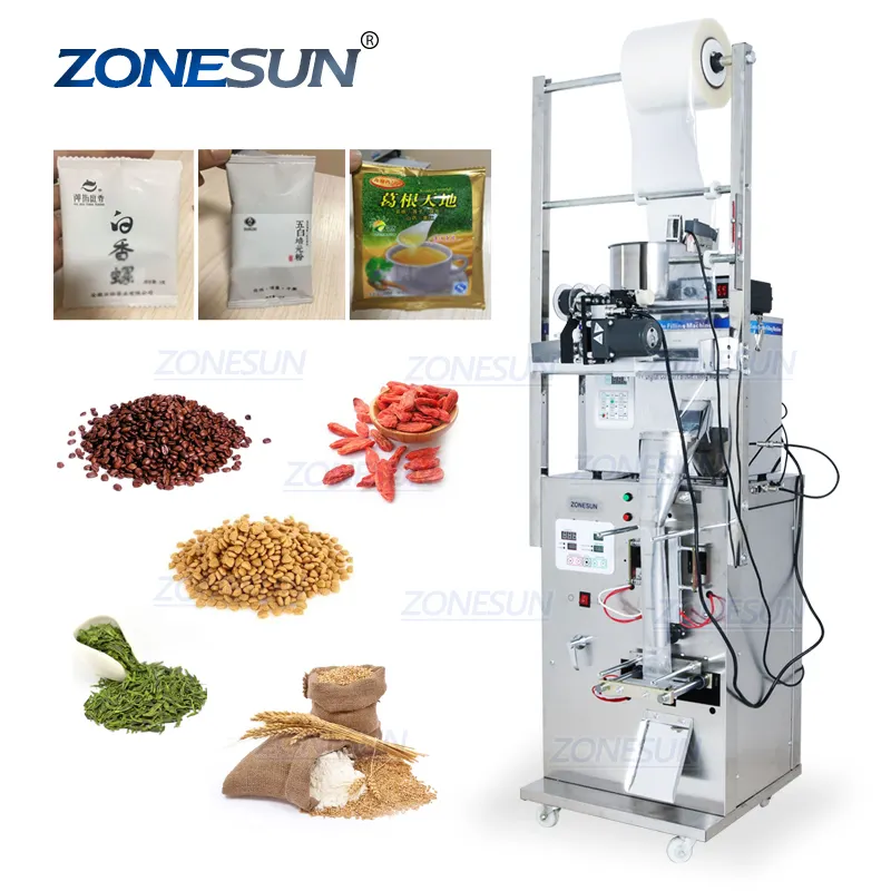 ZONESUN-máquina automática de envasado de frutos secos y especias, herramienta de llenado de gran potencia, 1-50G