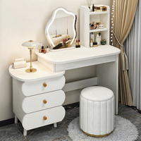 Table de maquillage moderne de luxe pour femme, avec éclairage, miroir et chaise, en vente