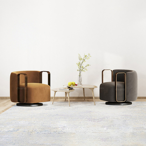 Fauteuil individuel de salon de loisirs, design moderne de haute qualité, en cuir véritable, chaises de luxe FD-AC-12-BRIGTTE - Product Image 1