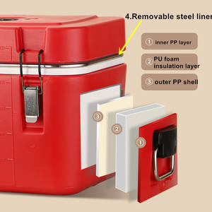 กล่องเก็บความเย็นสแตนเลสแบบขายส่ง ชุด 4 ชิ้น ขนาด 15 ลิตร 25 ลิตร 35 ลิตร 50 ลิตร กล่องเก็บความเย็นทรงสี่เหลี่ยมแบบกำหนดเอง พร้อมกล่องเก็บน้ำแข็ง - Product Image 3