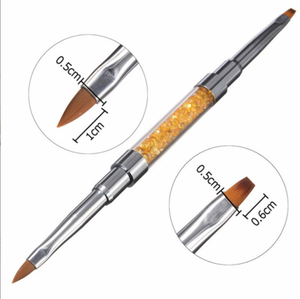 Pinceau professionnel pour nail art en poils de Kolinsky et nylon, manche métallique, plusieurs couleurs, pour la peinture et le dessin de lignes sur les ongles. - Product Image 2