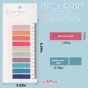 Etiquetas Adhesivas Morandi de 60 Colores, Notas Adhesivas Vintage Transparentes, Tiras de Índice Ultrafinas en Stock - Product Image 5