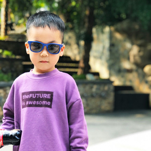 Gafas de Sol de grafiti <span class=keywords><strong>junior</strong></span> de alta calidad, gafas deportivas de piloto con logotipo personalizado para niños, colores de montura Azul Rojo arcoíris para niños - Product Image 1