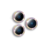 Protecteur d'objectif d'appareil photo diamant Film de verre Anneau métallique Étui de protection d'écran en verre trempé pour Iphone Série 14 pro 13 pro 11 max