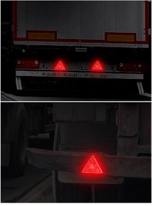 تخفيض كبير مخصص أحمر للسيارة عاكس الضوء الخلفي لوحة مثلث لوحة تحذير السلامة للشاحنة مقطورة التبعي - Product Image 2