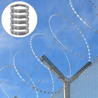 Dingzhou Five-Star Metals Cbt 65 Concertina Boundaries Wall Single Snake Razor Barbed Wire Manufacturer 900mm /5 Clips/coil