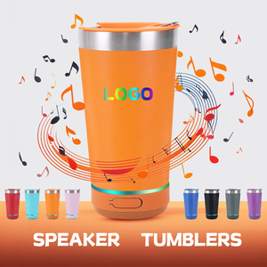 Nhà máy thông minh Bluetooth 16oz thép không gỉ Bluetooth Loa Tumbler di động thông minh âm nhạc ly uống với loa - Product Image 1