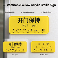 Étiquette Tactile Braille en Acrylique Accessible, Points en Relief, Texte et Symboles Personnalisables, Modèle 011, Taille Personnalisée, pour Espaces Publics