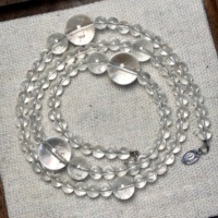 Collier minimaliste en perles de quartz naturel transparent avec fermoir en argent sterling 925, 18 pouces, bijoux de superposition en cristal de guérison pour femmes