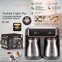 Cafetière électrique double tasse chauffante personnalisée, machine à café turque électrique professionnelle à 2 têtes, cafetière électrique portable