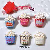Breloques en résine Popcorn, motifs de dessins animés, pour la décoration DIY de coques de téléphone et de chaussures