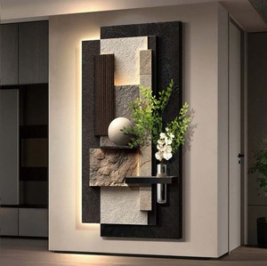 Décoration murale moderne de luxe pour intérieur, <span class=keywords><strong>peinture</strong></span> sur grès, culture de plantes, art décoratif - Product Image 2