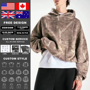 เสื้อฮู้ดดี้โอเวอร์ไซส์สไตล์สตรีทแวร์ พิมพ์ลายดิจิตอลทั้งตัว ลายพราง วินเทจ ซับลิเมชั่น ซิปหน้า ทรงบ็อกซี่ สำหรับผู้ชาย - Product Image 2