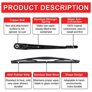 Recambio de tira de goma suave con inserción de Vehículo Automático <span class=keywords><strong>para</strong></span> <span class=keywords><strong>Hyundai</strong></span> <span class=keywords><strong>Santa</strong></span> <span class=keywords><strong>Fe</strong></span> 2013 <span class=keywords><strong>2017</strong></span> limpiaparabrisas trasero 6mm 12 "<span class=keywords><strong>accesorios</strong></span> de coche - Product Image 3