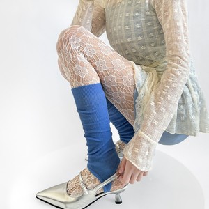 Meias de Renda Branca com Flores Vazadas Estilo Francês Retrô para Mulheres, Nova Coleção Primavera Verão - Product Image 3
