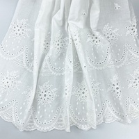Tissu en coton brodé à œillets, dentelle, voile floral pour robe