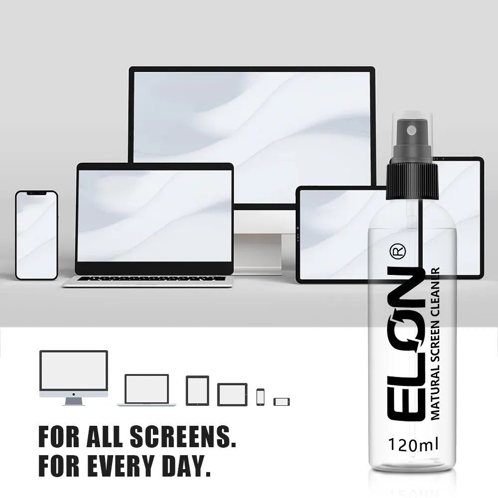Spray limpiador de pantalla ELON con paño de limpieza de microfibra para LCD, pantallas LED en computadora, TV, tableta, teléfono y más