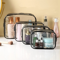 Sac de Maquillage Transparent Pliable en PVC Grande Taille pour Femme avec Fermeture Éclair et Poignée Souple, Résistant à l'Eau, Portable et Clair – Offre Spéciale