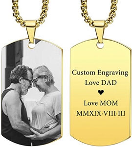 Foto personalizada <span class=keywords><strong>con</strong></span> texto y fecha, <span class=keywords><strong>fotos</strong></span>, <span class=keywords><strong>corazón</strong></span> de Mascota de acero inoxidable, rectángulo redondo para niños, familia, Collar personalizado - Product Image 3
