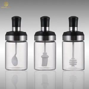 ग्लास dispensers तेल Suppliers-गर्म बिक्री 3 उच्च borosilicate गिलास मसाला जार जैतून का तेल और सिरका मशीन खाद्य तेल कांच की बोतल जार सेट