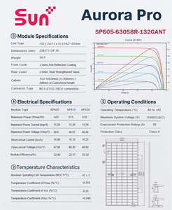 Panneau solaire monocristallin bifacial SUNPLUS 635W en silicium, stock US - Product Image 2