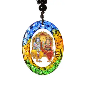 Kristal Metalen Kleur Geglazuurd Religieuze Ornamenten Boeddha Moslim Christian Custom Hanger Ketting
